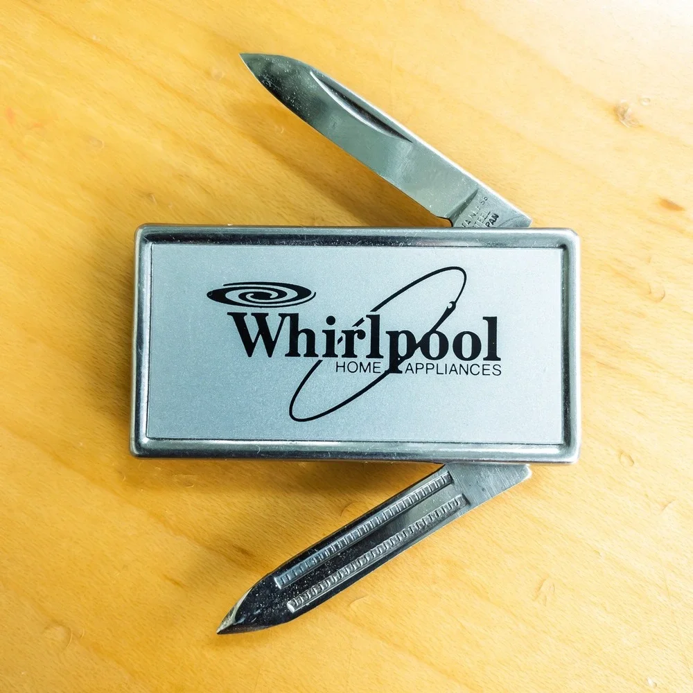 Vintage Whirlpool Corporate Money Clips & Knife‎ Set Multi Tool Stainless Steel